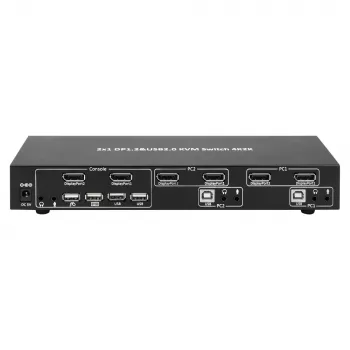 Techly IDATA DP-KVM2 KVM prepínač čierny