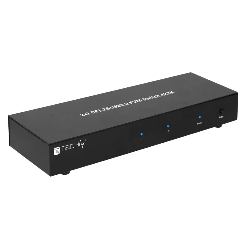 Techly IDATA DP-KVM2 KVM prepínač čierny