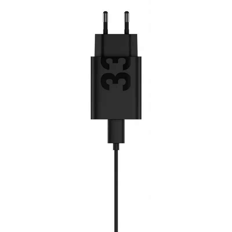 Nabíjací adaptér Motorola TurboPower 33W USB‑C GaN čierny, 1 m kábel, EU konektor