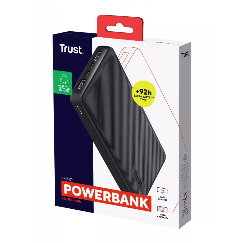Trust Primo lítium-iónová (Li-Ion) 20000 mAh čierna