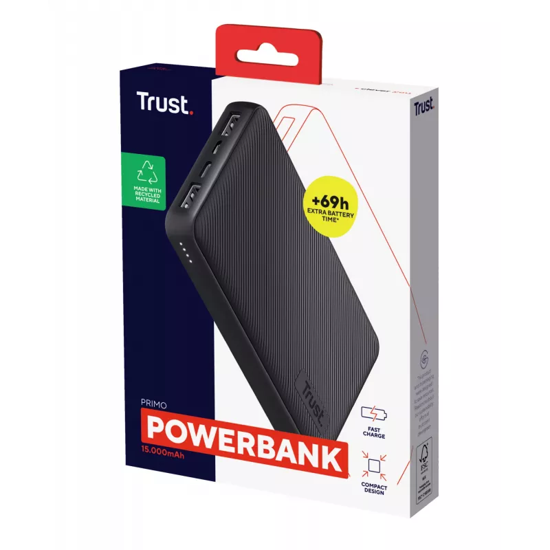 Trust Primo lítium-iónová (Li-Ion) 15000 mAh čierna