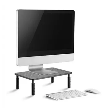 Voľne stojaci stolový držiak na monitor GEMBIRD MS-TABLE-01 – jedna obrazovka, nosnosť 20 kg, čierny, manuálne nastavenie výšky 100–140 mm