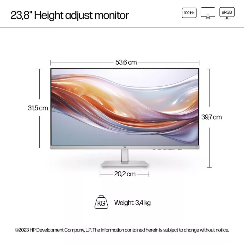 HP stolný monitor – séria 5 524sh – 24 inch – 1920x1080 (FHD) – IPS – nastaviteľná výška