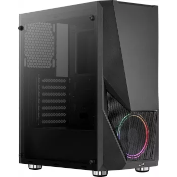 PC skriňa AEROCOOL Zauron Midi Tower čierna — Midi-Tower, bočné okno, podpora ATX/microATX/Mini-ITX, max. GPU 32,5 cm, výška CPU chladiča 166 mm, 2x 3,5