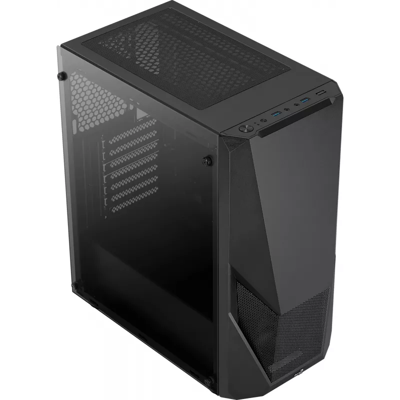 Aerocool PGS Zauron FRGB-G-BK-v1 herná počítačová skriňa Midi Tower, ATX/micro-ATX/Mini-ITX, tvrdené sklo, FRGB, čierna