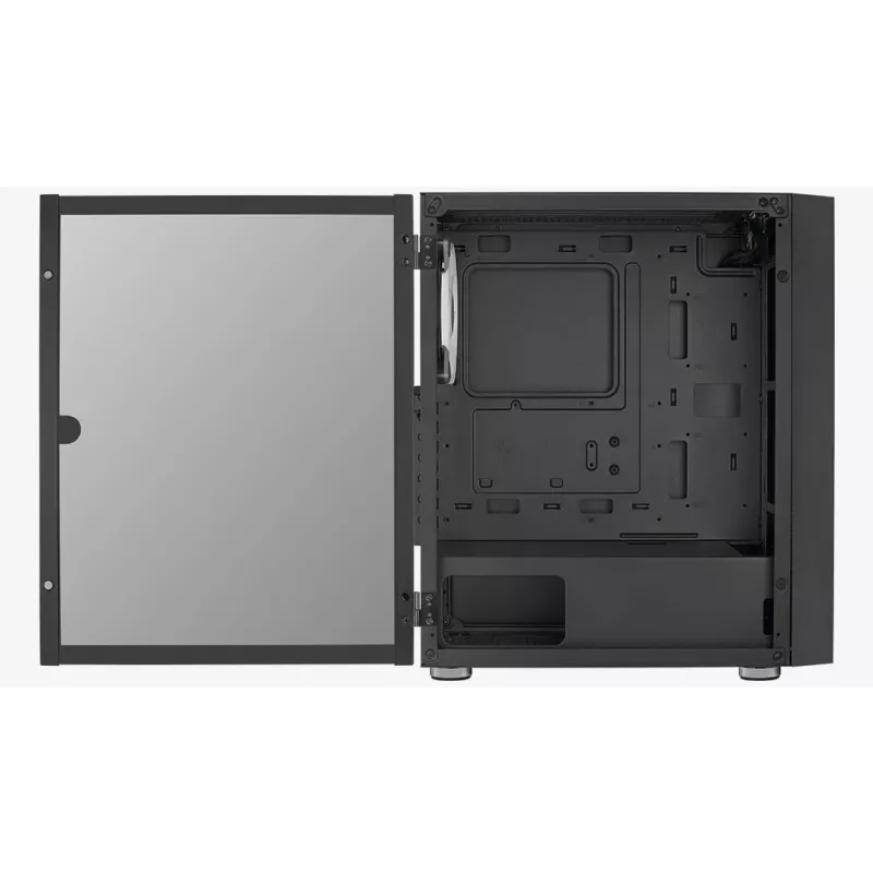 Aerocool PGS Graphite-G-BK-v2 FRGB počítačová skriňa Midi Tower, ATX, čierna