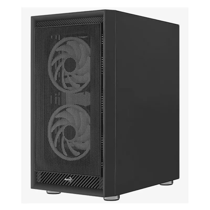 Aerocool PGS Graphite-G-BK-v2 FRGB počítačová skriňa Midi Tower, ATX, čierna