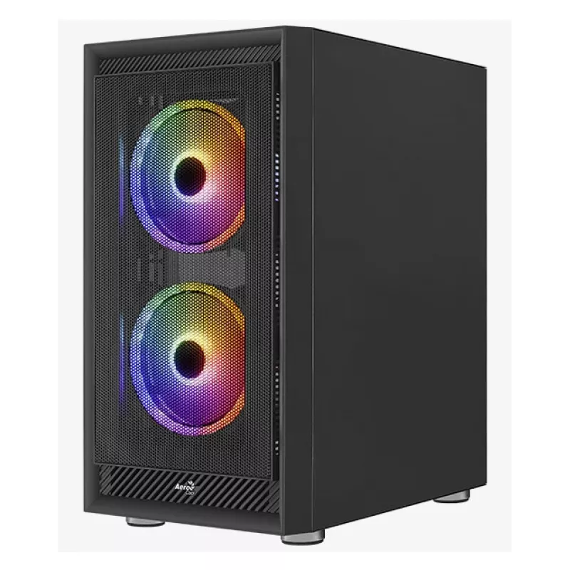 Aerocool PGS Graphite-G-BK-v2 FRGB počítačová skriňa Midi Tower, ATX, čierna