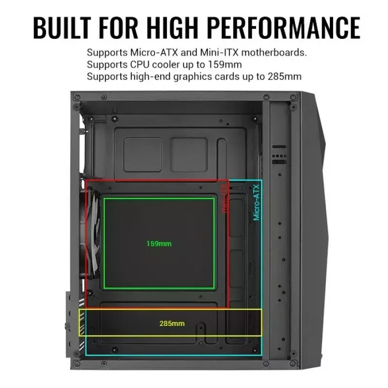 Aerocool PGS Raider Mini-G-BK-v3 počítačová skriňa, čierna