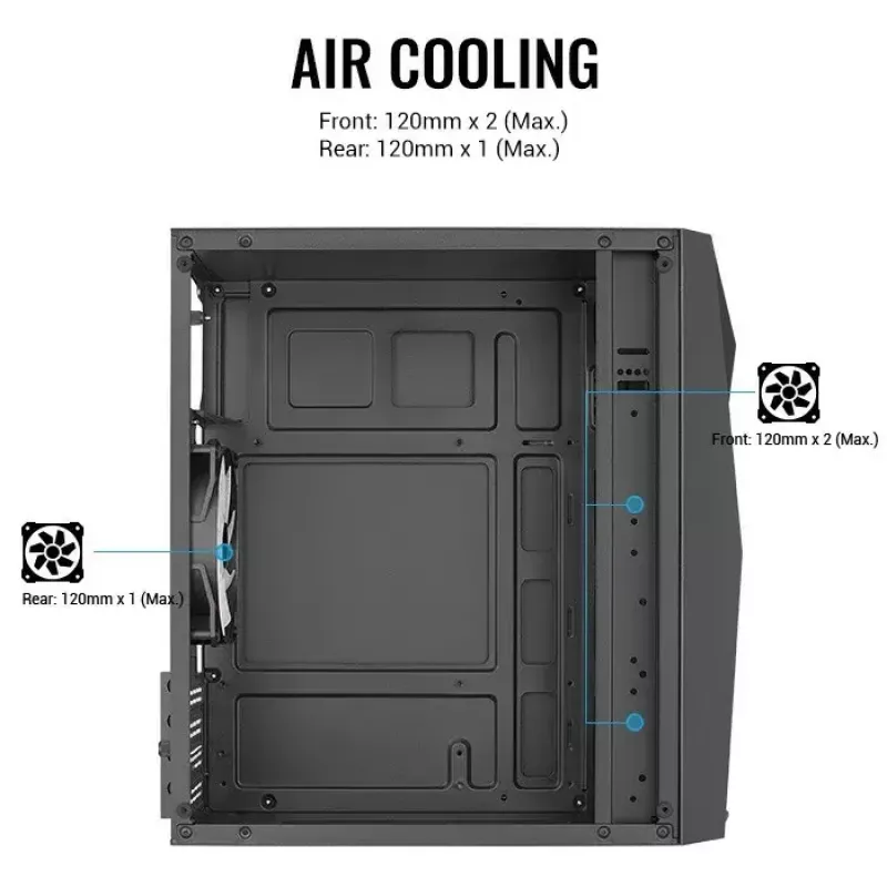 Aerocool PGS Raider Mini-G-BK-v3 počítačová skriňa, čierna