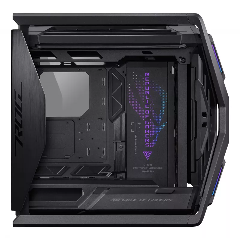 PC skriňa ASUS ROG Hyperion GR701 BTF Edition Tower — čierna, tvrdené sklo, podpora E-ATX/ATX/microATX, 46 cm GPU, horný radiátor 420 mm