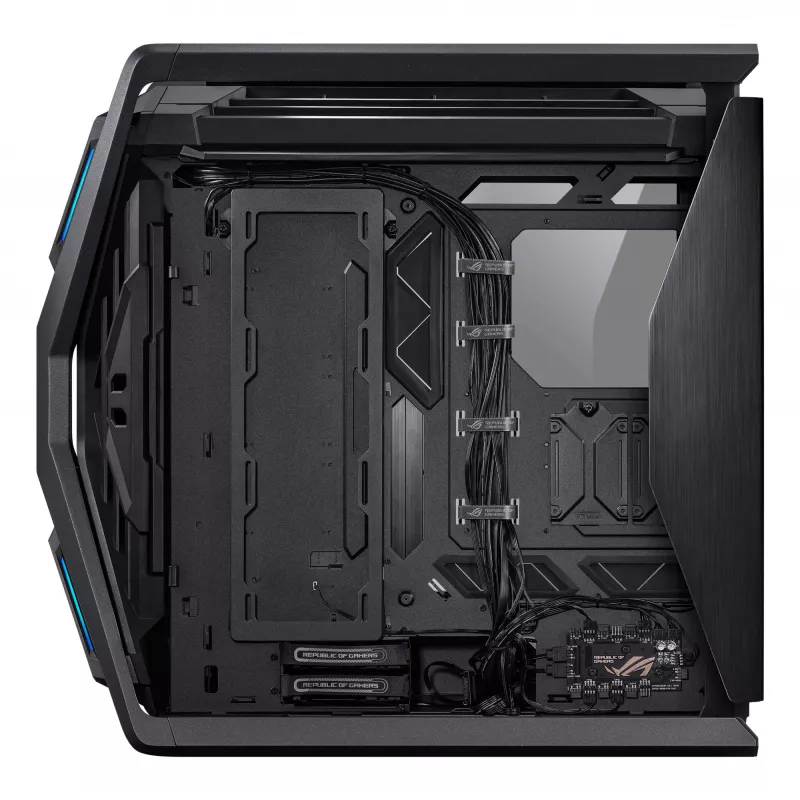 PC skriňa ASUS ROG Hyperion GR701 BTF Edition Tower — čierna, tvrdené sklo, podpora E-ATX/ATX/microATX, 46 cm GPU, horný radiátor 420 mm