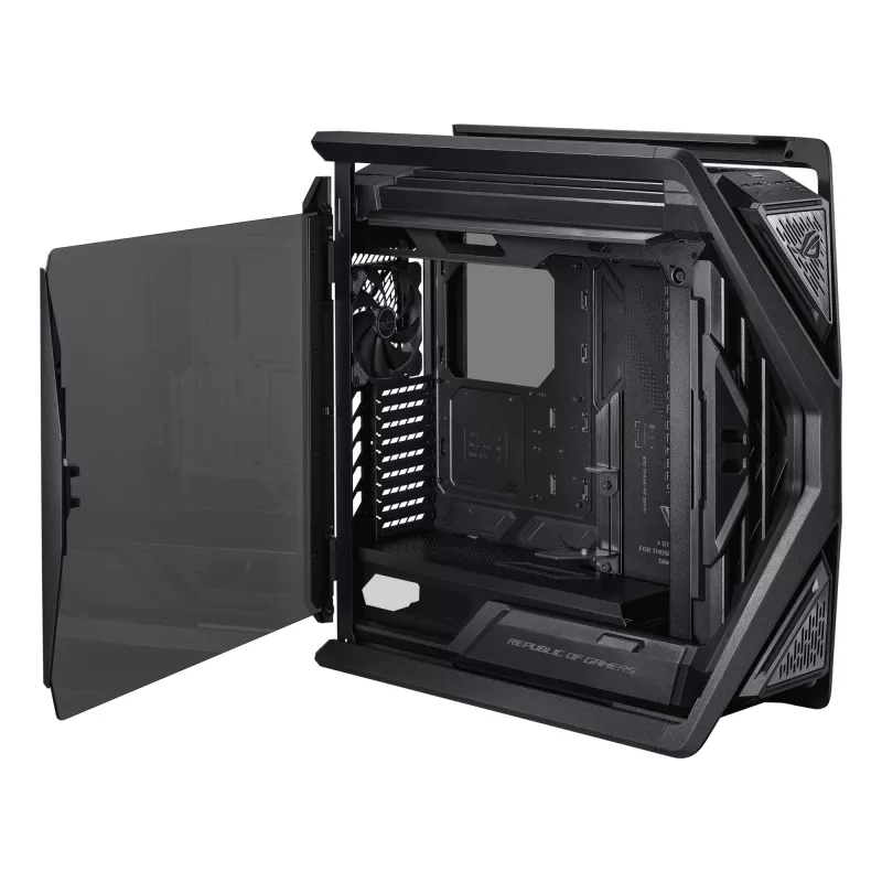 PC skriňa ASUS ROG Hyperion GR701 BTF Edition Tower — čierna, tvrdené sklo, podpora E-ATX/ATX/microATX, 46 cm GPU, horný radiátor 420 mm