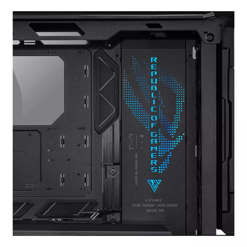 PC skriňa ASUS ROG Hyperion GR701 BTF Edition Tower — čierna, tvrdené sklo, podpora E-ATX/ATX/microATX, 46 cm GPU, horný radiátor 420 mm