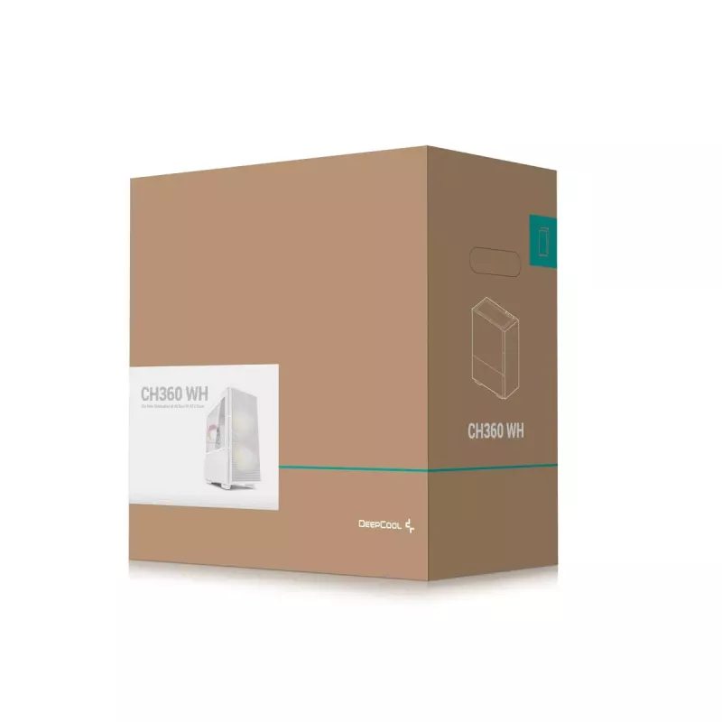 DeepCool CH360 počítačová skriňa Micro-ATX, tvrdené sklo, bez zdroja, biela