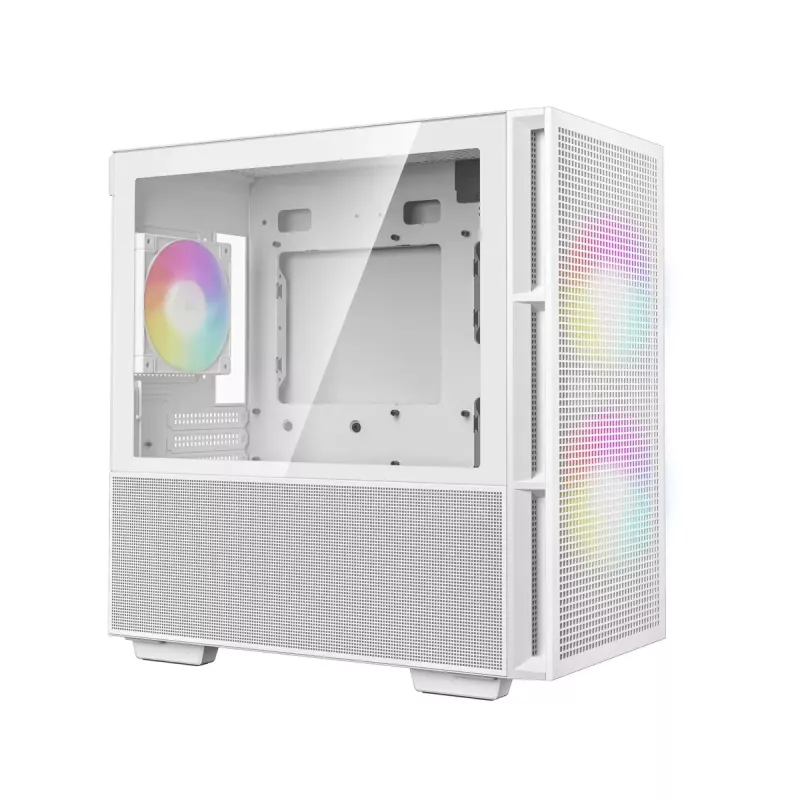 DeepCool CH360 počítačová skriňa Micro-ATX, tvrdené sklo, bez zdroja, biela