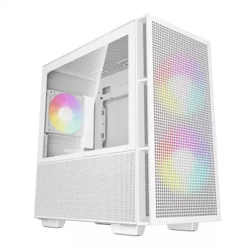 PC skriňa DeepCool CH360 micro ATX biela — tvrdené sklo, 2x140 mm predné ventilátory, USB-C, podpora GPU do 320 mm