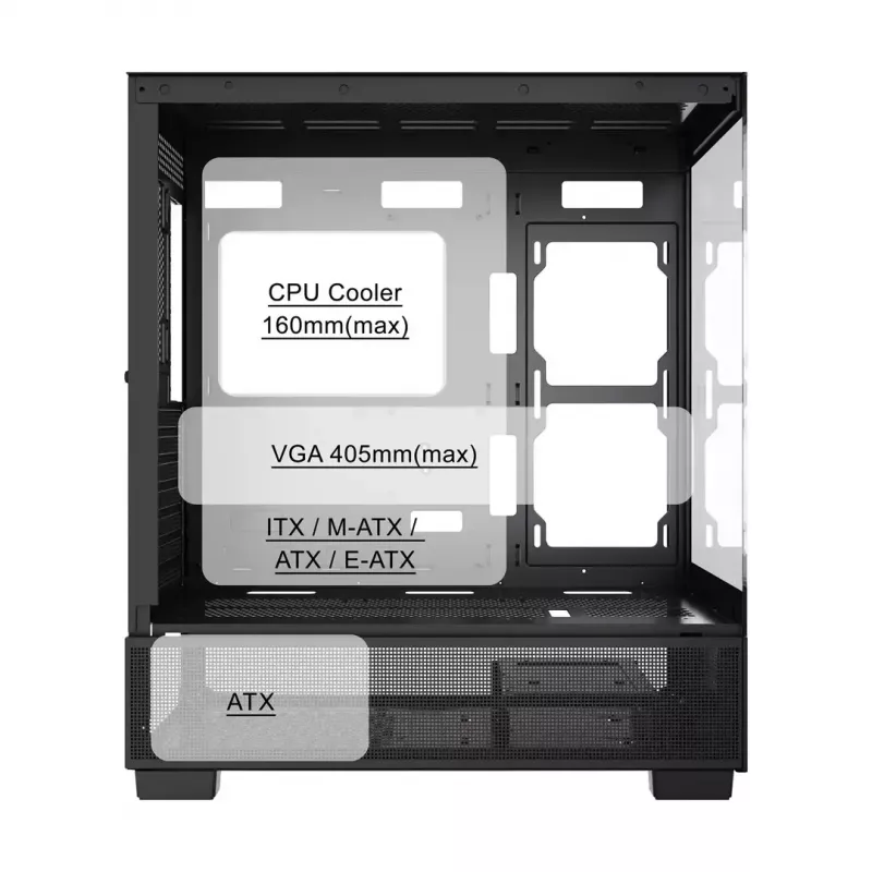 Počítačová skriňa GEMBIRD Fornax X550, ATX, čierna