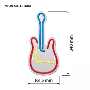 LED neónová svetelná tabuľa ActiveJet AJE-NEON GUITAR viacfarebná USB 5V, 240×176×20 mm, povrchová montáž