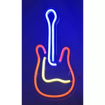 LED neónová svetelná tabuľa ActiveJet AJE-NEON GUITAR viacfarebná USB 5V, 240×176×20 mm, povrchová montáž