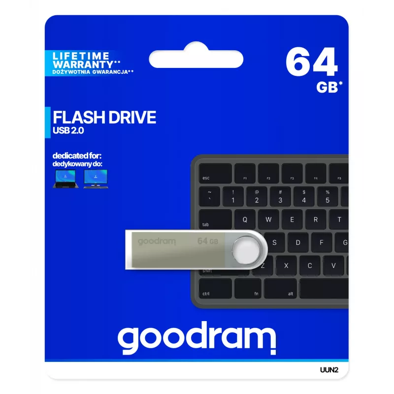 Goodram UUN2 USB flash disk 64 GB USB Type-A 2.0 strieborný