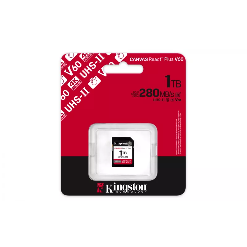 Kingston Technology 1TB Canvas React Plus SDXC UHS-II 280R/150W U3 V60 pre Full HD/4K