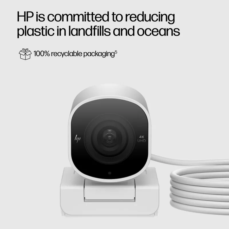 HP 960 4K streamovacia webkamera, 8 MP, 3840 x 2160 pixelov, 4K Ultra HD, 30 fps, 5x, domáca