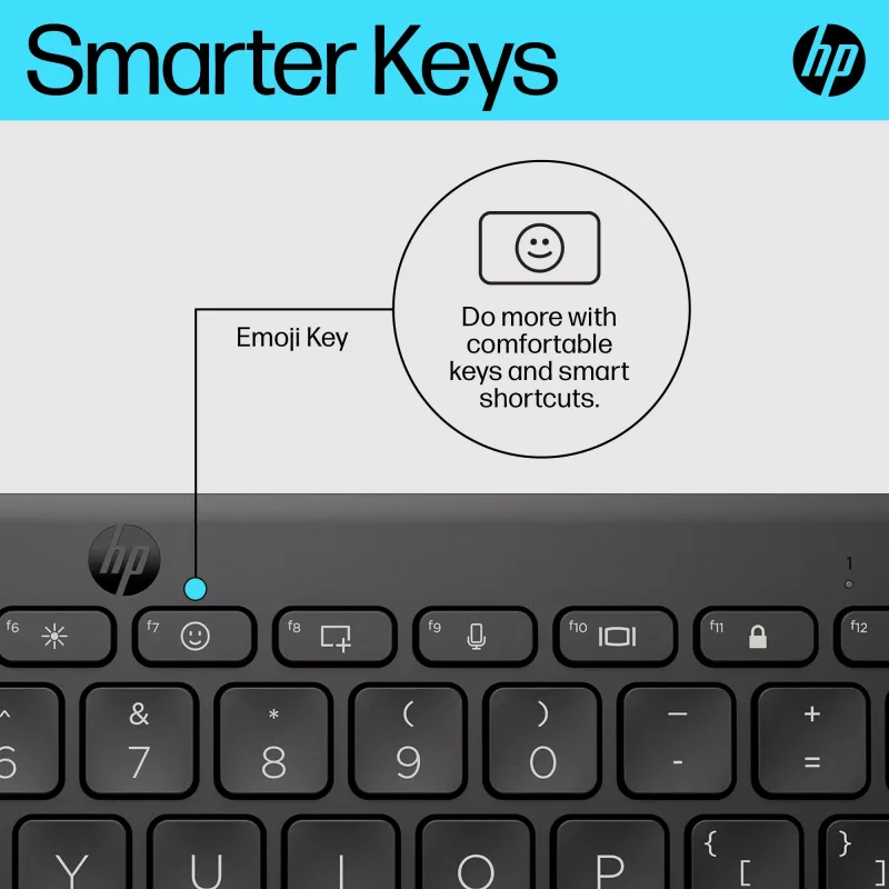 HP 350 kompaktná multi-device Bluetooth klávesnica, bezdrôtová, Bluetooth, mechanická, QWERTY, čierna