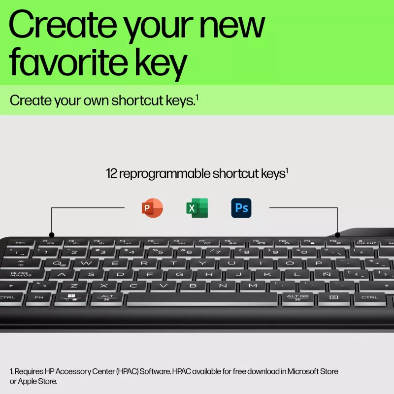 HP 400 podsvietená káblová klávesnica, plná veľkosť (100%), kábel, USB, mechanická, QWERTY, čierna