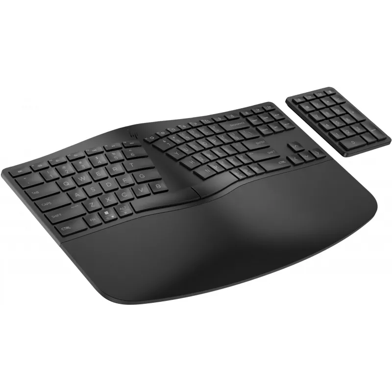 HP 965 ergonomická bezdrôtová klávesnica, plná veľkosť (100%), bezdrôtová, RF Wireless + Bluetooth, membránová, QWERTY, čierna