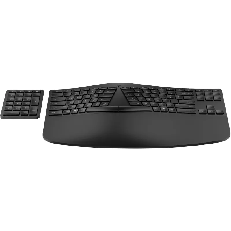 HP 965 ergonomická bezdrôtová klávesnica, plná veľkosť (100%), bezdrôtová, RF Wireless + Bluetooth, membránová, QWERTY, čierna