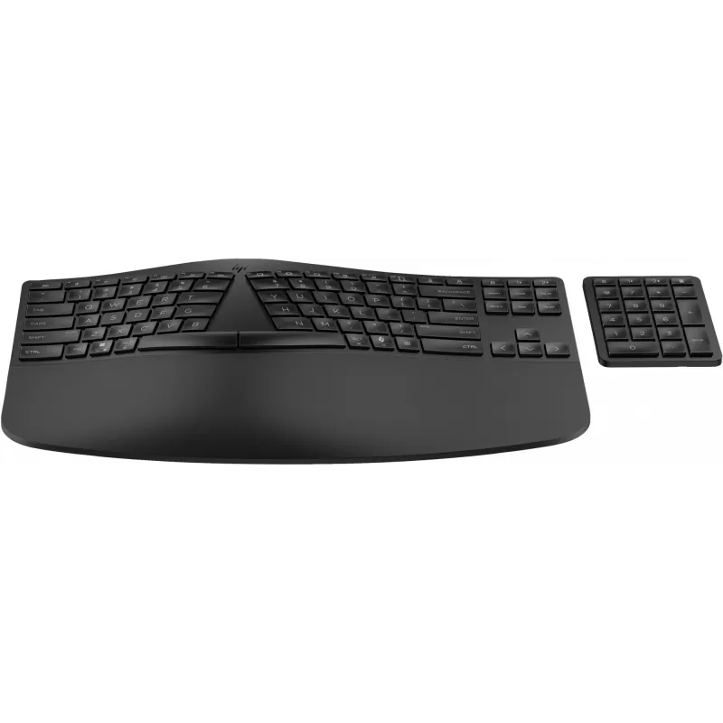 HP 965 ergonomická bezdrôtová klávesnica, plná veľkosť (100%), bezdrôtová, RF Wireless + Bluetooth, membránová, QWERTY, čierna