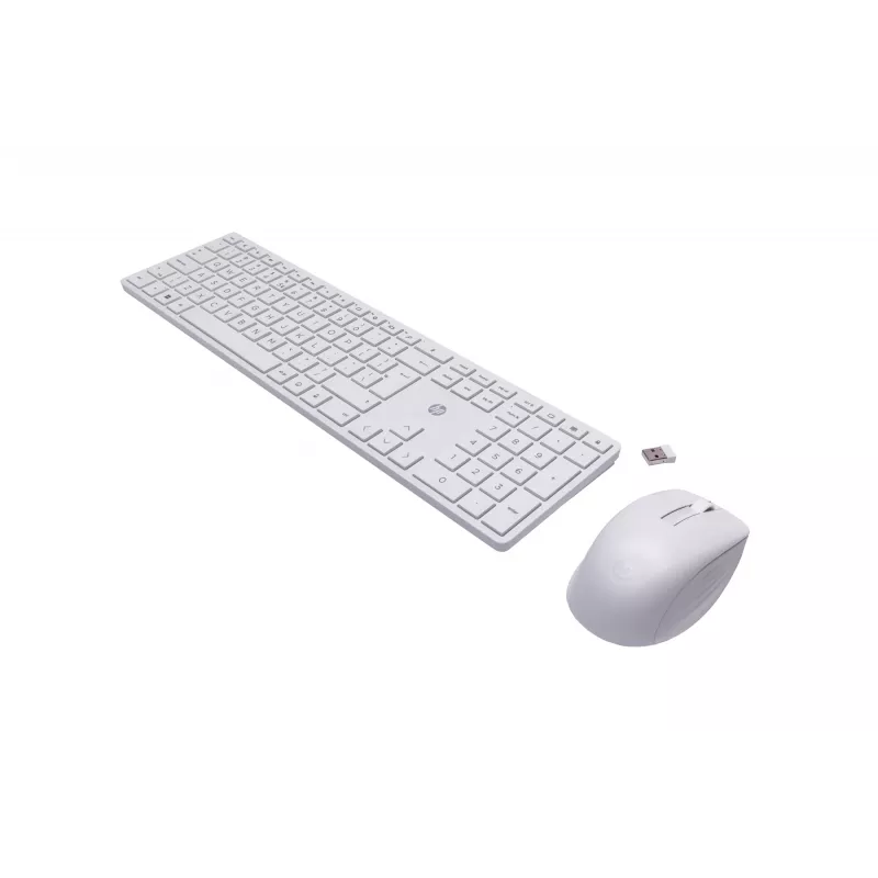 HP 650 bezdrôtová klávesnica a myš combo, bezdrôtová, RF Wireless, membránová, QWERTY, biela, myš súčasťou