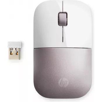 HP bezdrôtová myš Z3700 – biela/ružová, obojručná, RF Wireless, 1200 dpi, ružová, biela
