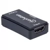 AV opakovač Manhattan HDMI opakovač 4K@60Hz, 1xHDMI vstup/výstup, 600 MHz šírka pásma, až 40 m, Micro-USB napájanie, čierny