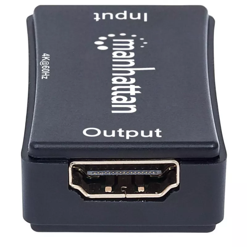 AV opakovač Manhattan HDMI opakovač 4K@60Hz, 1xHDMI vstup/výstup, 600 MHz šírka pásma, až 40 m, Micro-USB napájanie, čierny