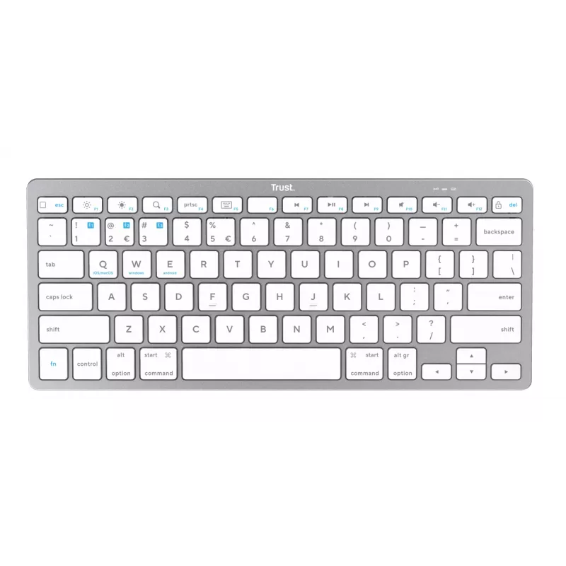 Trust 24651 bezdrôtová QWERTY US English klávesnica, strieborná