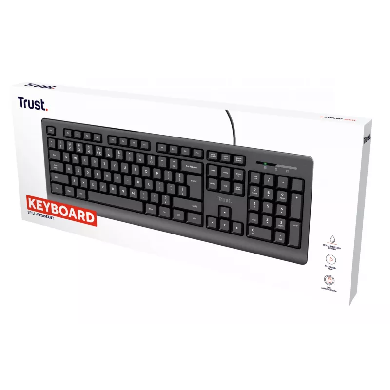 Trust 24639 klávesnica Office USB US-anglická čierna