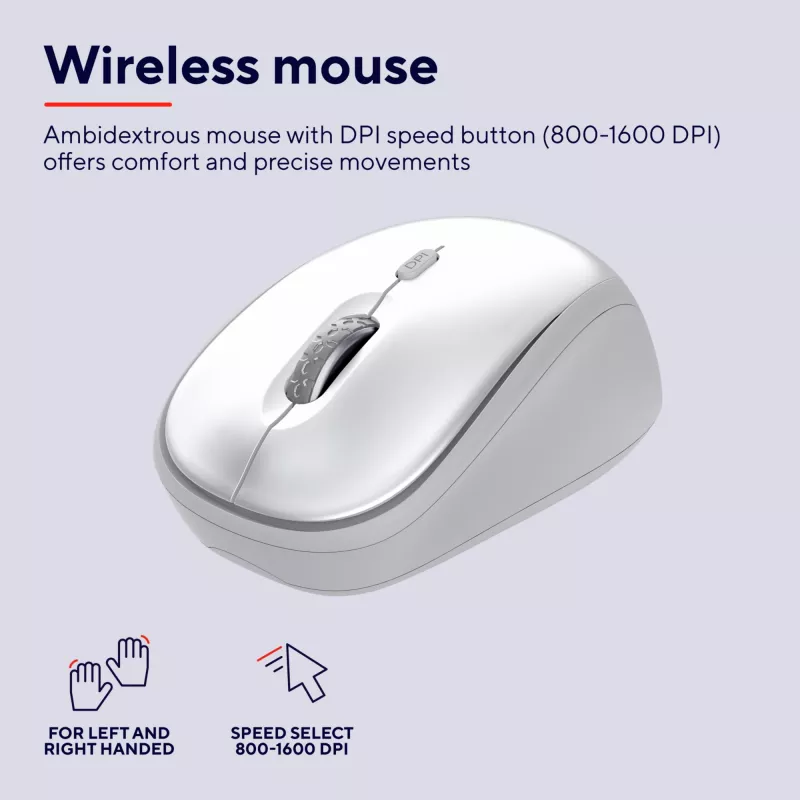 Trust Ody II klávesnica myš v cene Home/Office RF Wireless QWERTY US-anglická biela