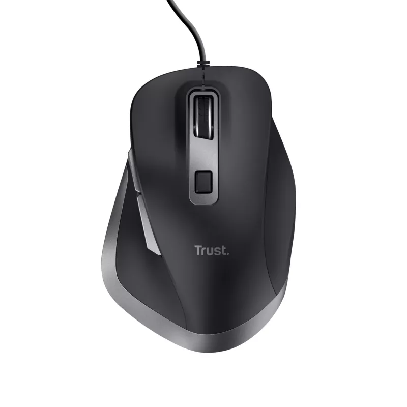 Trust Fyda káblová myš, pravá ruka, optická, USB Type-A, 5000 dpi, čierna