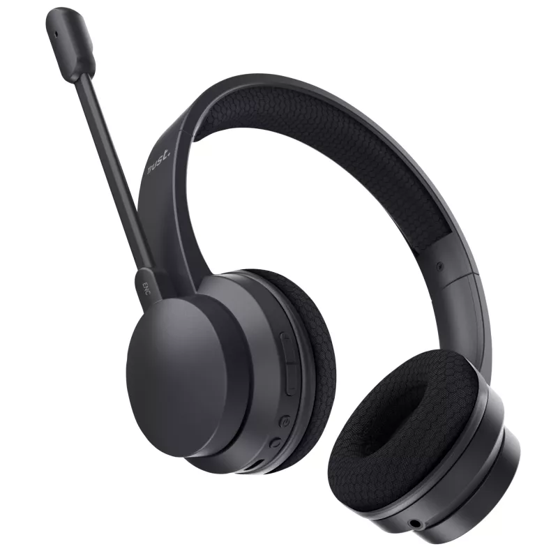 Trust Ayda headset káblový a bezdrôtový s hlavovým mostom hovory/hudba USB-C Bluetooth čierna