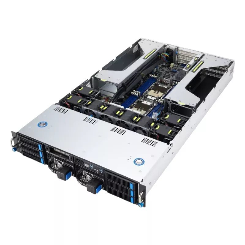 ASUS 90SF0251-M004X0 serverový barebone Intel C741 rack (2U) čierny, oceľ