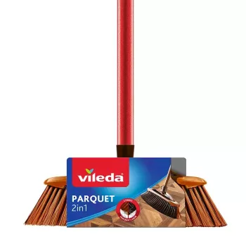 Metla na vnútorné priestory VILEDA model 136082 s mäkkými/tvrdými plastovými štetinami a rúčkou, bronzová