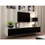 TV stojan cama meble VIGO 180 — 1800×400×300 mm, biely vrchná doska, biely rám, drevotrieska