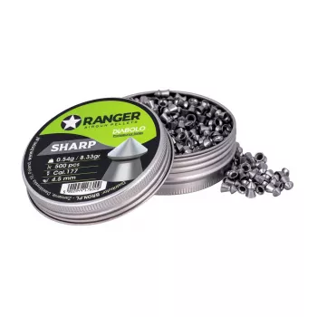 Diabolo guľôčky RANGER PRORO.45.500.S — 4,5 mm diabolo špicatá hlava, 500 kusov, hliníkový dávkovač