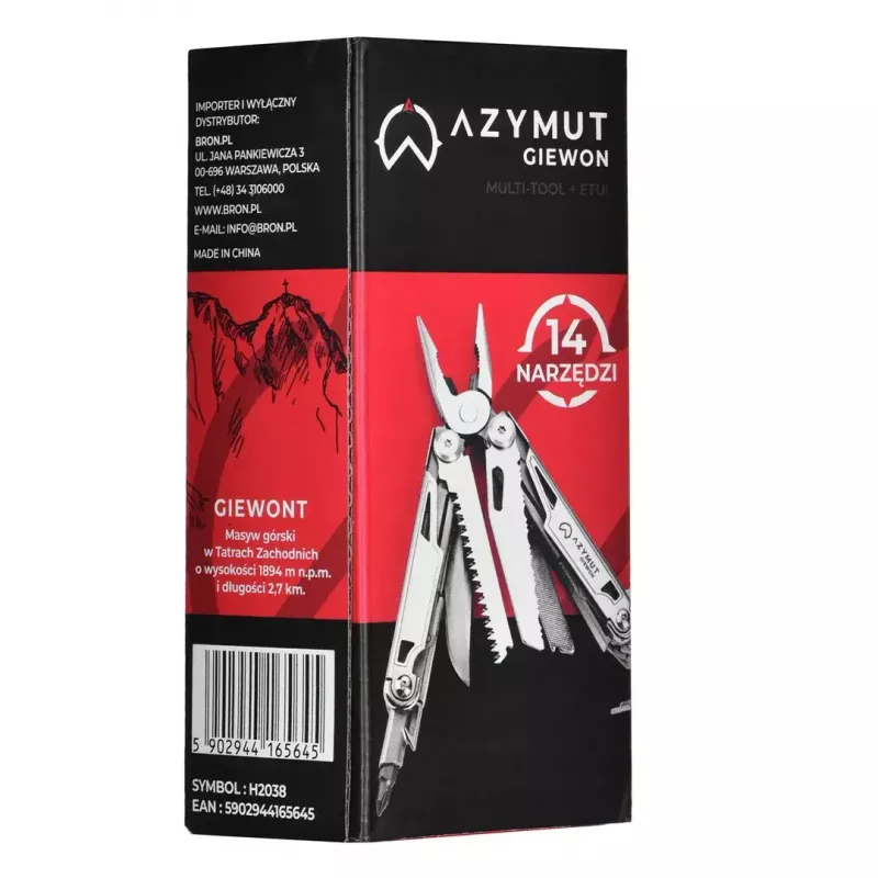 AZYMUT Giewon H2038 multifunkčný nástroj, 14 nástrojov + puzdro na opasok