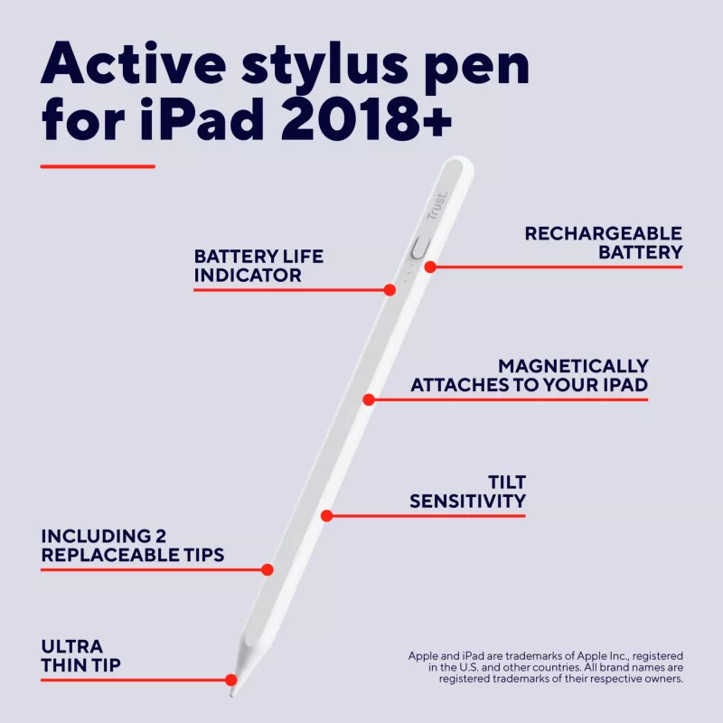 Stylus Trust Kyna 13 g biela kompatibilita s tabletom