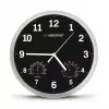 Nástenné hodiny ESPERANZA EHC016K Lyon čierne, priemer 25 cm, tichý hodinový strojček, sklenený kryt, plastový rám