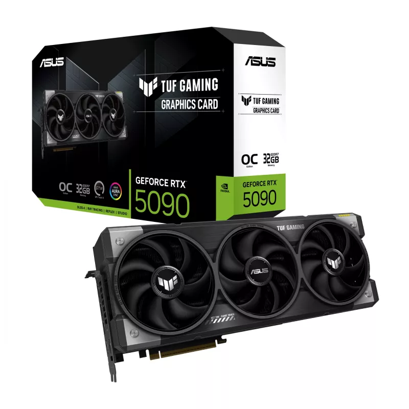 Grafická karta ASUS TUF Gaming GeForce RTX 5090 — 32 GB GDDR7, 512-bit, PCIe 5.0, 3 ventilátory