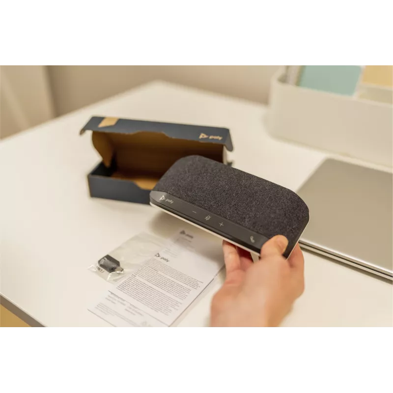 HP Poly Sync 10 reproduktor + kábel USB-A na USB-C, PC, čierny, 0,715 m, Windows 10, Windows 11, MacOS, 100–7800 Hz